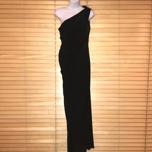 Tadashi Shoji One Shoulder Ruched Gown